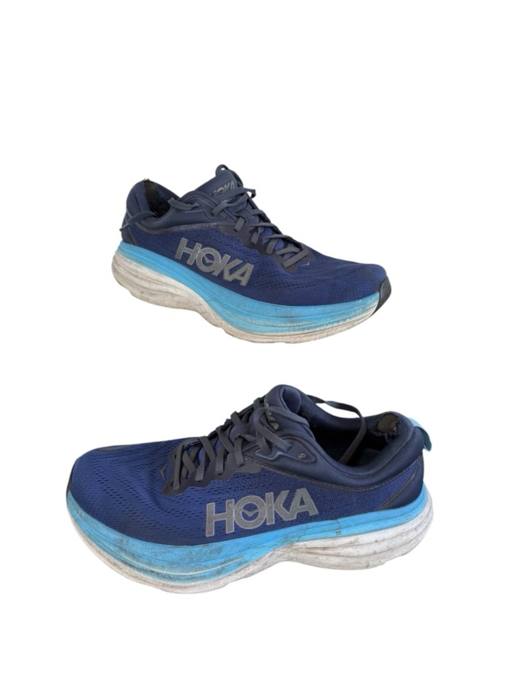 Hoka Bondi 8 'Outer Space/All Aboard' Blue Men's Running Shoes Size 10D